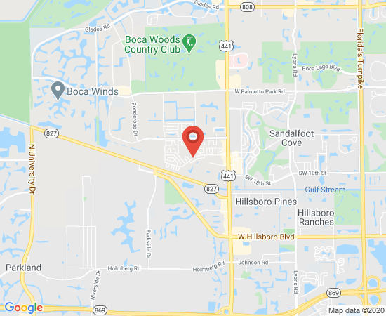 Google map image of location SW Sandalfoot Blvd, Boca Raton, FL 33428, USA